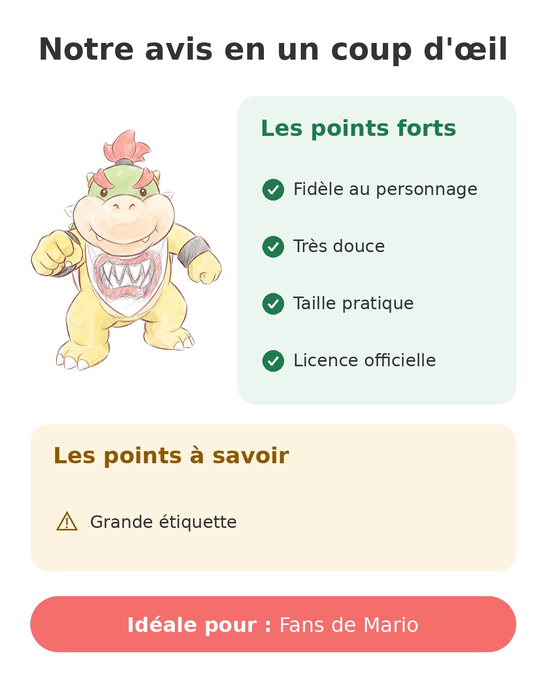 Notre avis en un coup d'œil sur Bowser Jr Simba