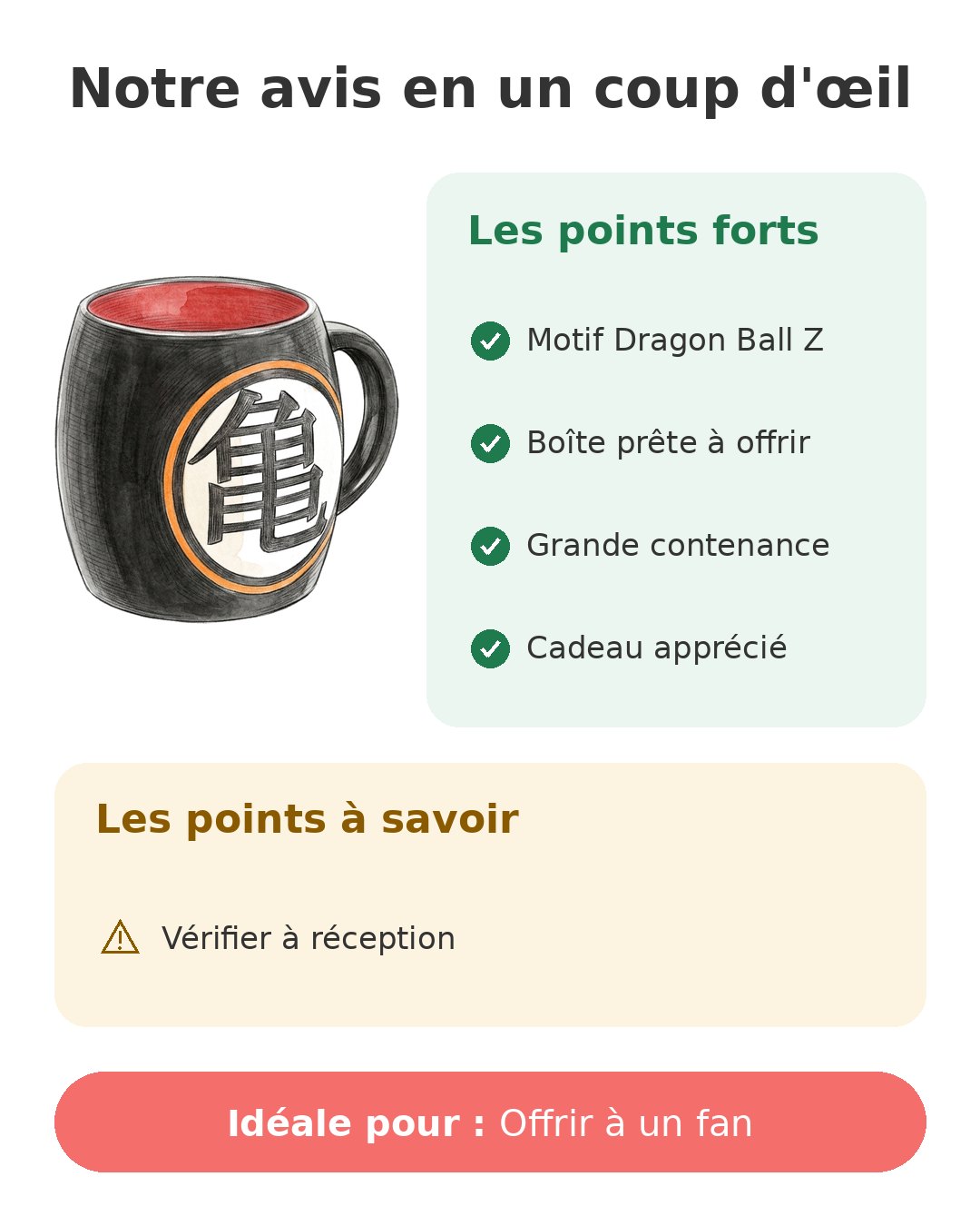 Notre avis en un coup d'œil sur Tasse Dragon Ball Z