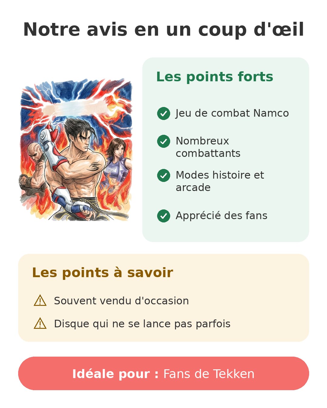 Notre avis en un coup d'œil sur Tekken 5 PS2
