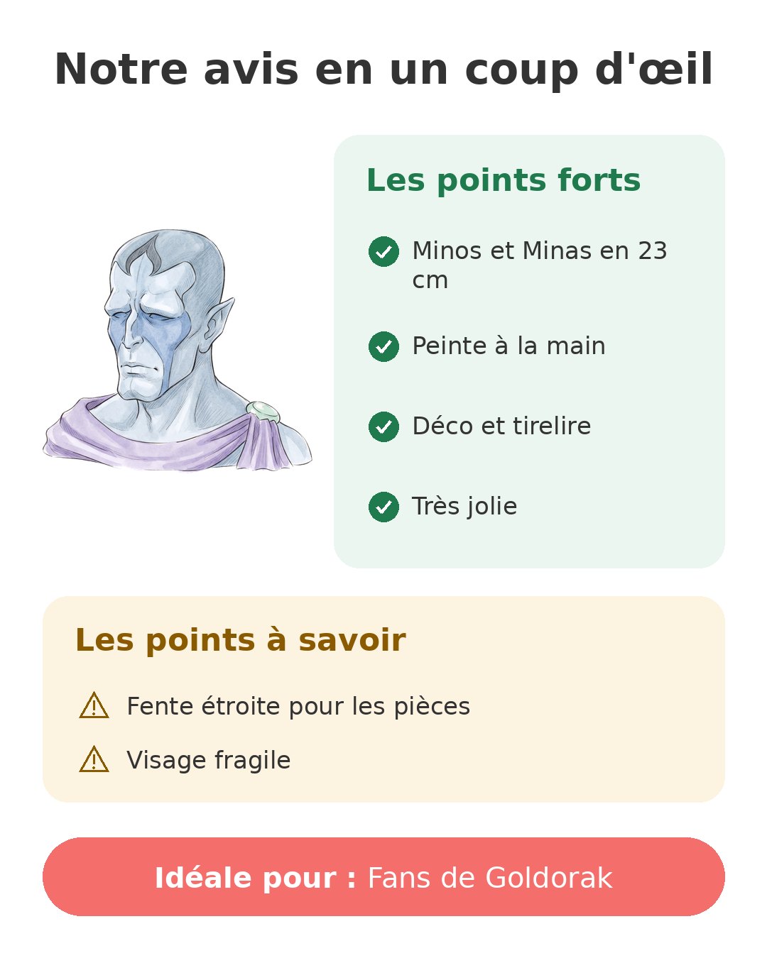 Notre avis en un coup d'œil sur Tirelire Minos Minas