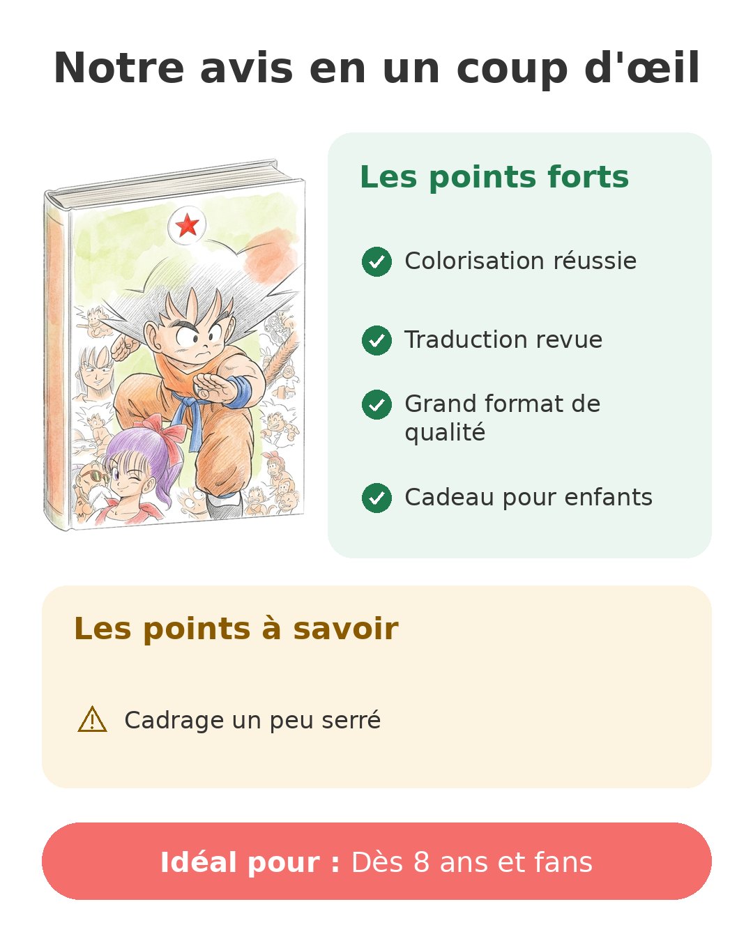 Notre avis en un coup d'œil sur Dragon Ball Full Color T1