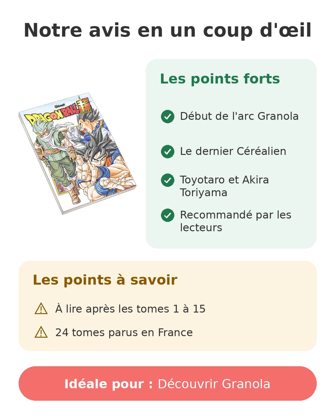 Notre avis en un coup d'œil sur Dragon Ball Super 16