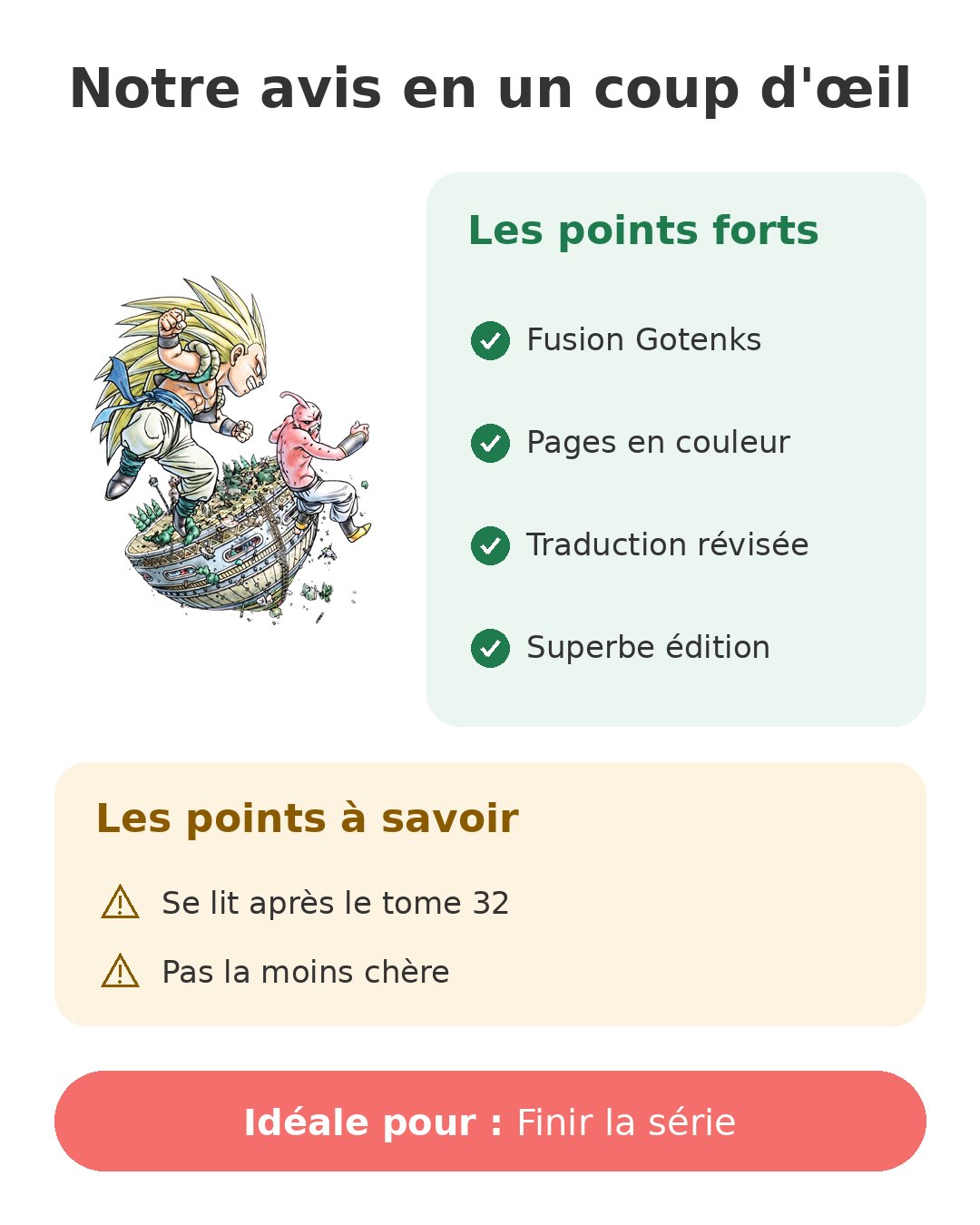 Notre avis en un coup d'œil sur DB Perfect Edition 33
