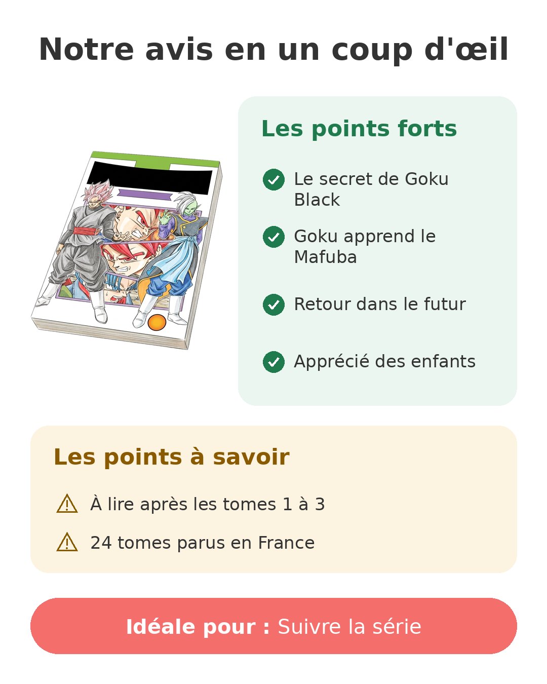 Notre avis en un coup d'œil sur Dragon Ball Super T4