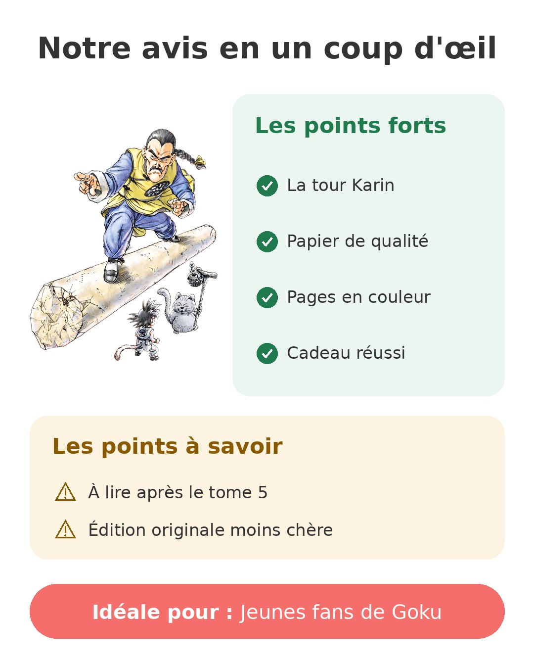 Tome 6 de Dragon Ball Perfect Edition et la tour Karin Notre avis en un coup d'œil sur Perfect Edition tome 6