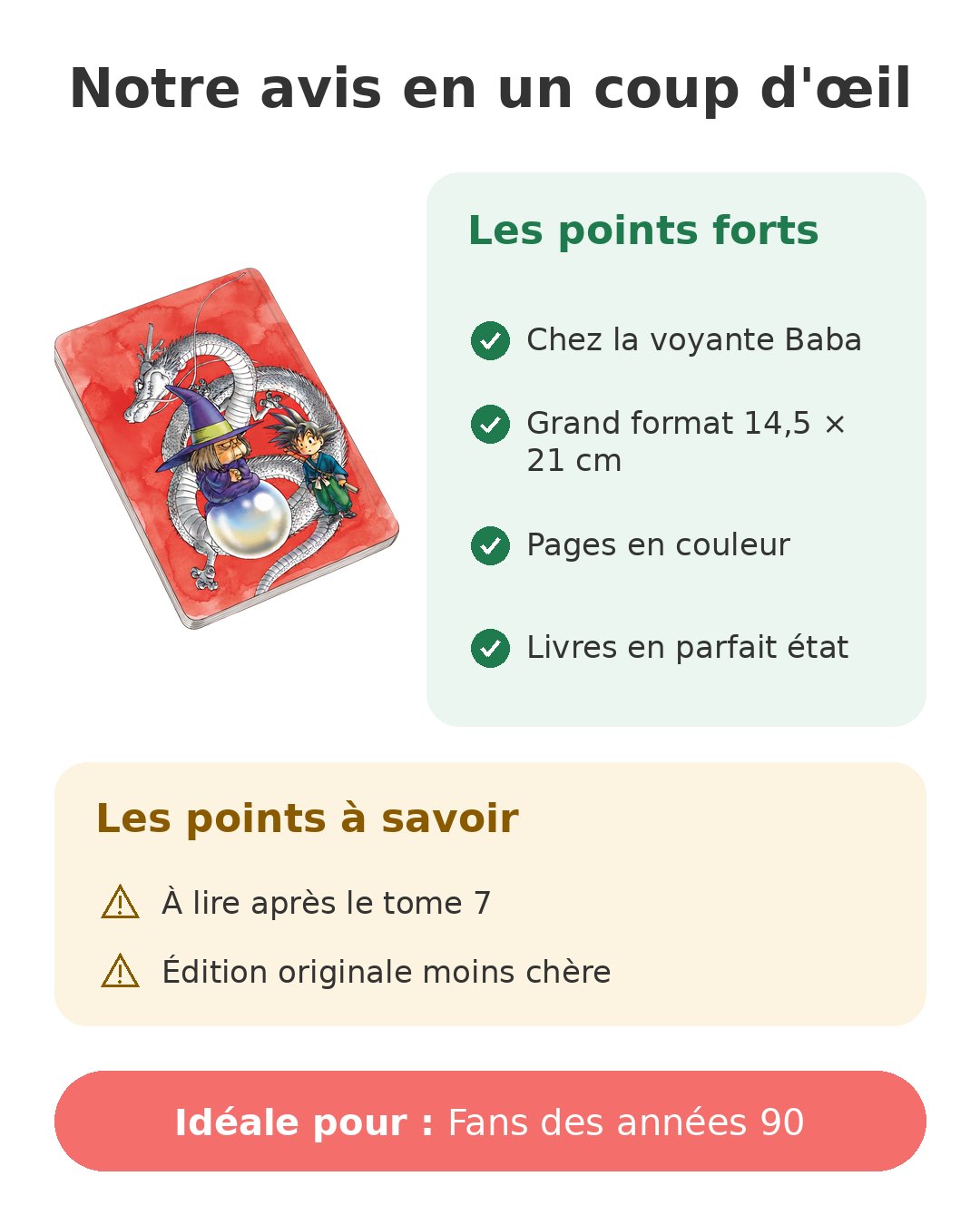 Tome 8 de Dragon Ball Perfect Edition et la voyante Baba Notre avis en un coup d'œil sur Perfect Edition tome 8