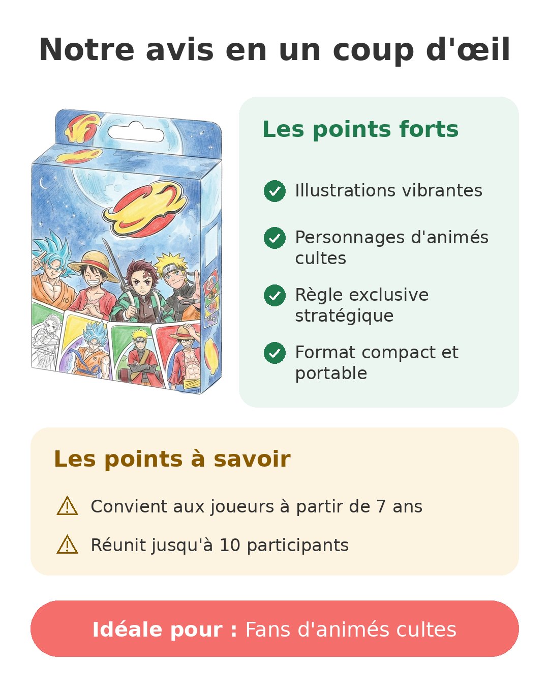 Notre avis en un coup d'œil sur Uno Animé Japonais