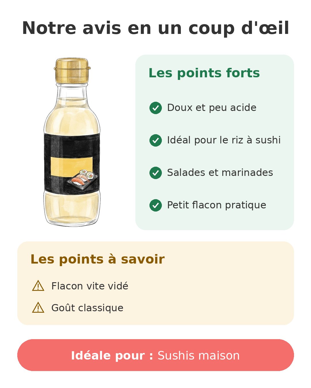Notre avis en un coup d'œil sur Vinaigre Tanoshi