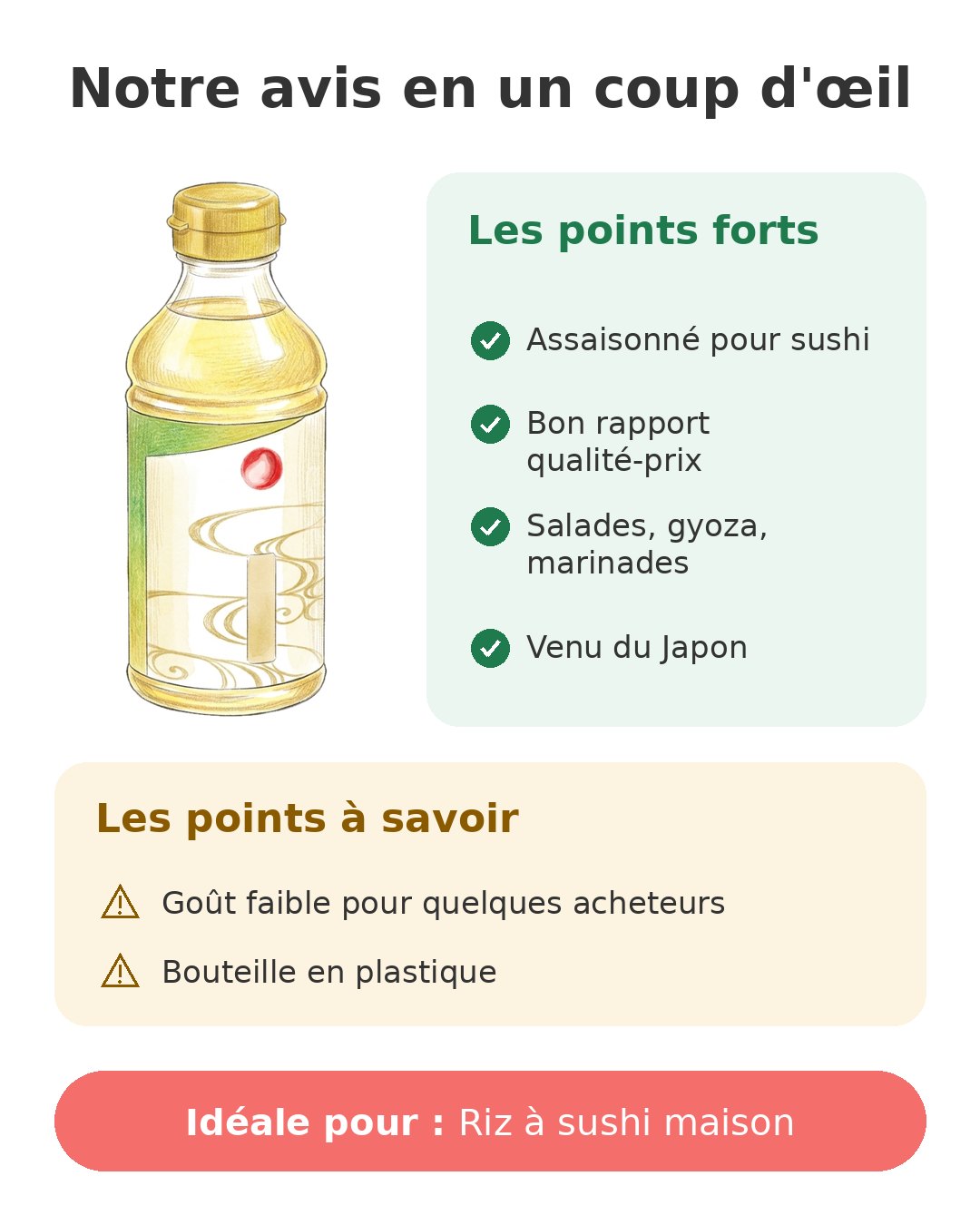 Notre avis en un coup d'œil sur Vinaigre sushi Otafuku