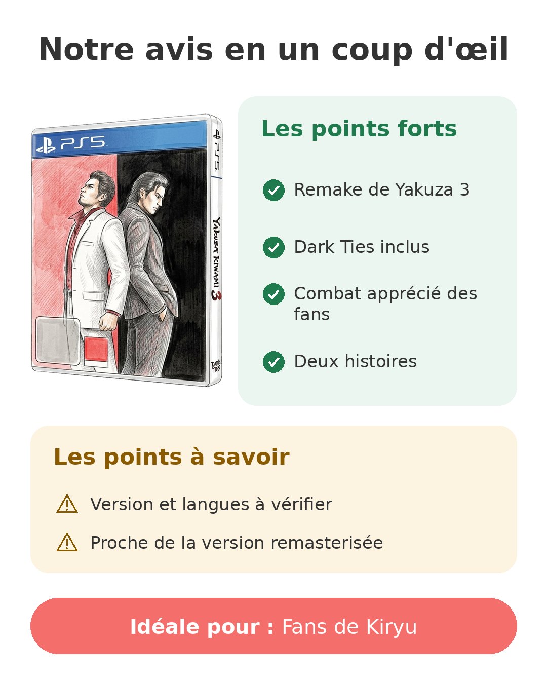 Yakuza Kiwami 3 et Dark Ties le remake de SEGA sur PS5 Notre avis en un coup d'œil sur Yakuza Kiwami 3 PS5