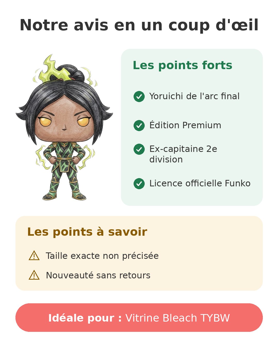 Notre avis en un coup d'œil sur Pop Premium Yoruichi