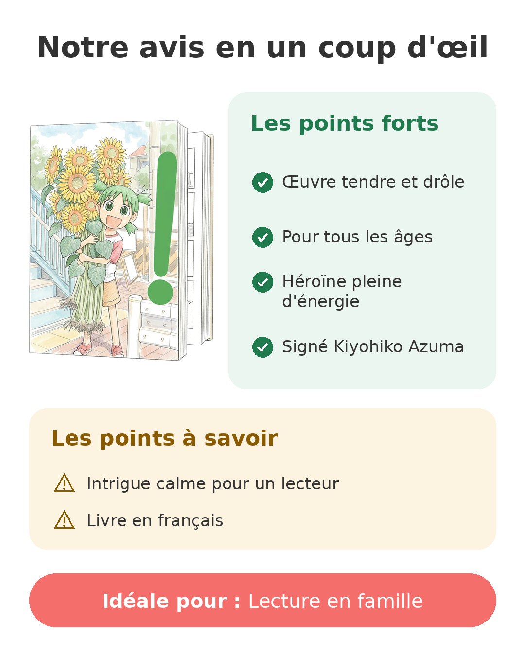 Notre avis en un coup d'œil sur Yotsuba&! tome 1