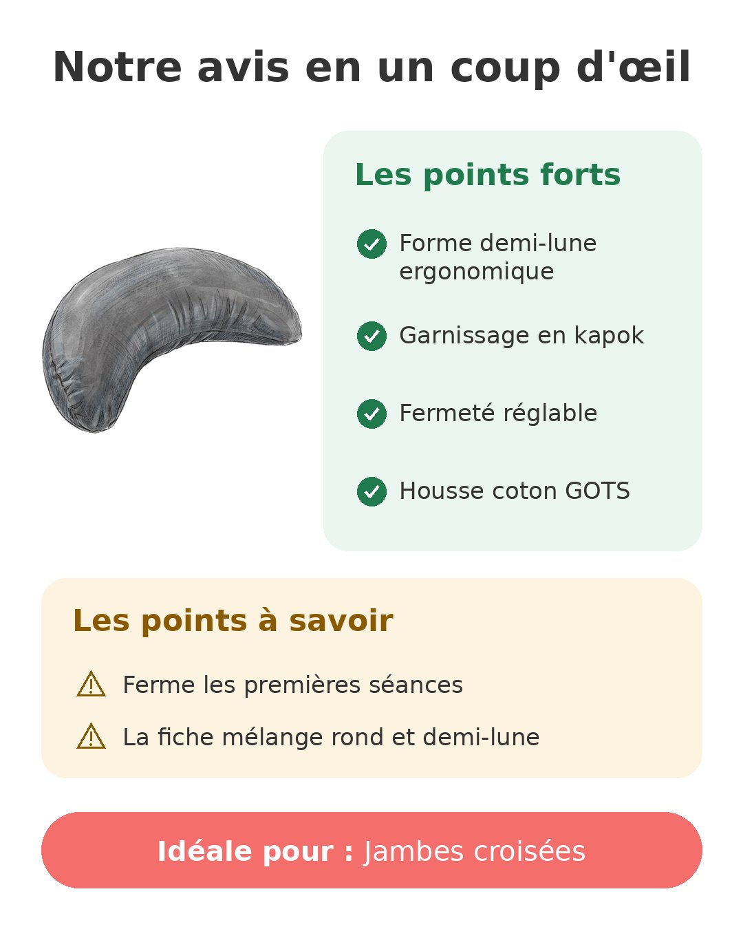 Notre avis en un coup d'œil sur Zafu Zen kapok