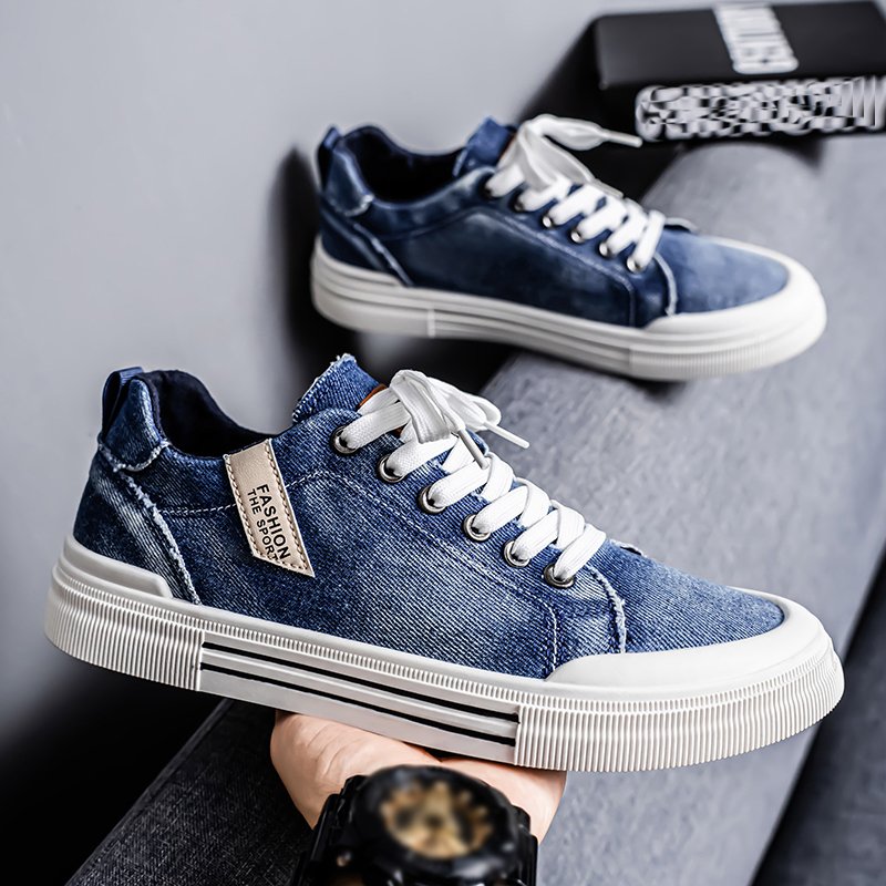 Baskets basses en toile denim
