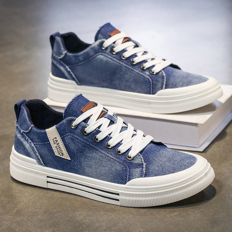 Baskets basses en toile denim - Bleu délavé, 39