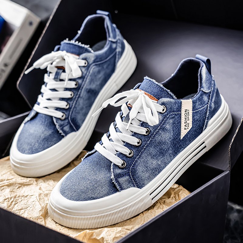 Baskets basses en toile denim