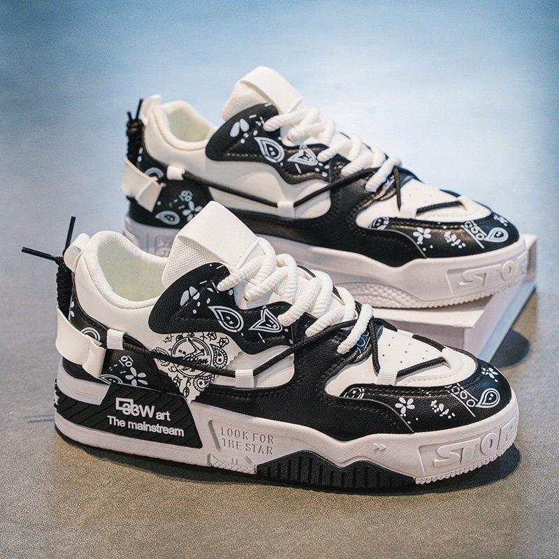 Baskets-homme-luxe-paisley-noir-et-blanc-picture-5