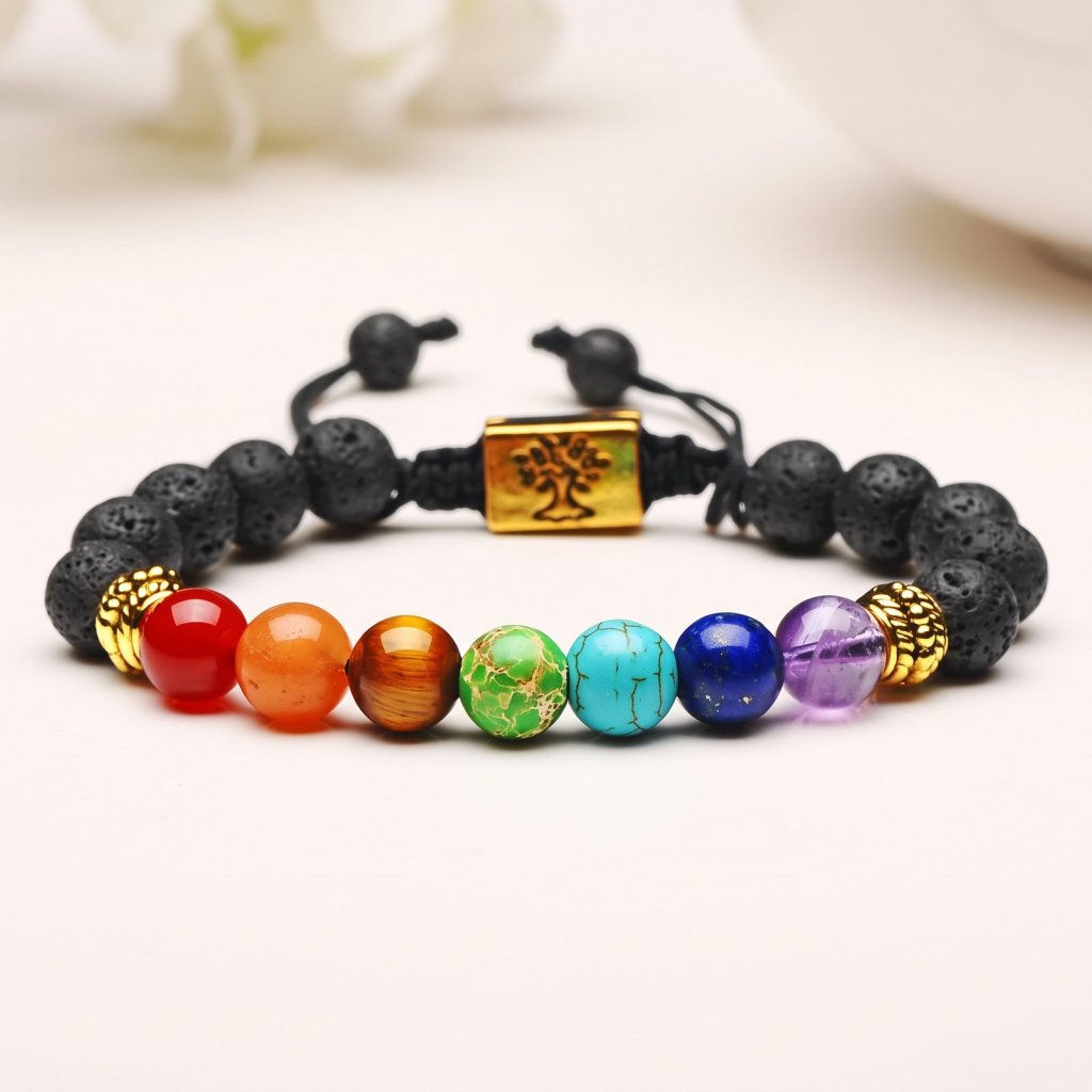 Bracelet 7 chakras arbre de vie