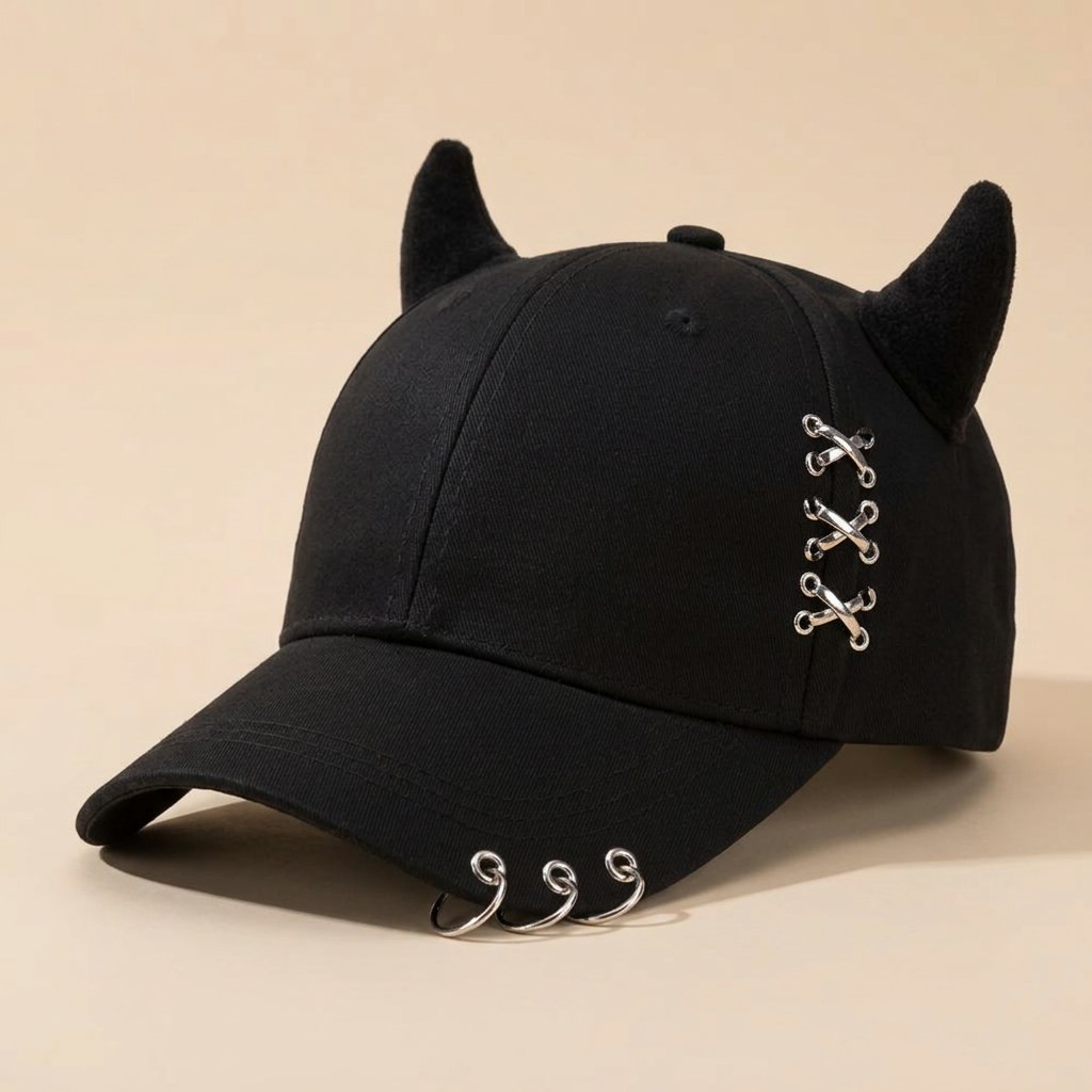 Casquette-baseball-kawaii-a-cornes-miniature