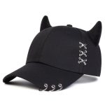 Casquette baseball kawaii à cornes - Noir