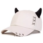 Casquette baseball kawaii à cornes - Beige