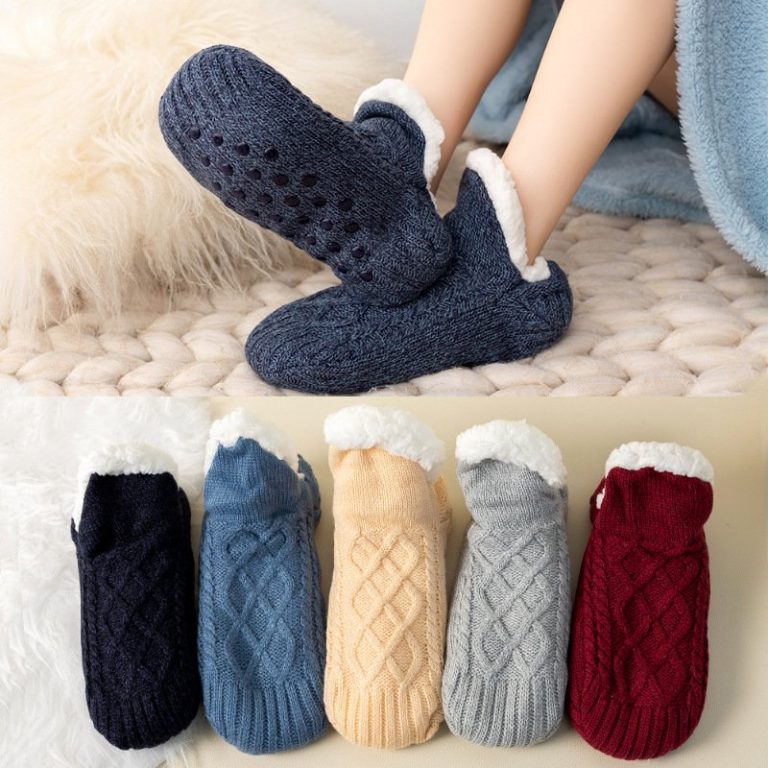 Chaussons-chaussettes-torsades-doubles-polaire-picture-2