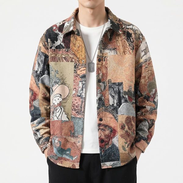 Chemise imprimée homme patchwork