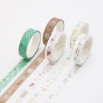 Coffret de 5 rubans washi adhésifs - Géométrique boisé