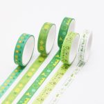Coffret de 5 rubans washi adhésifs - Vert rétro