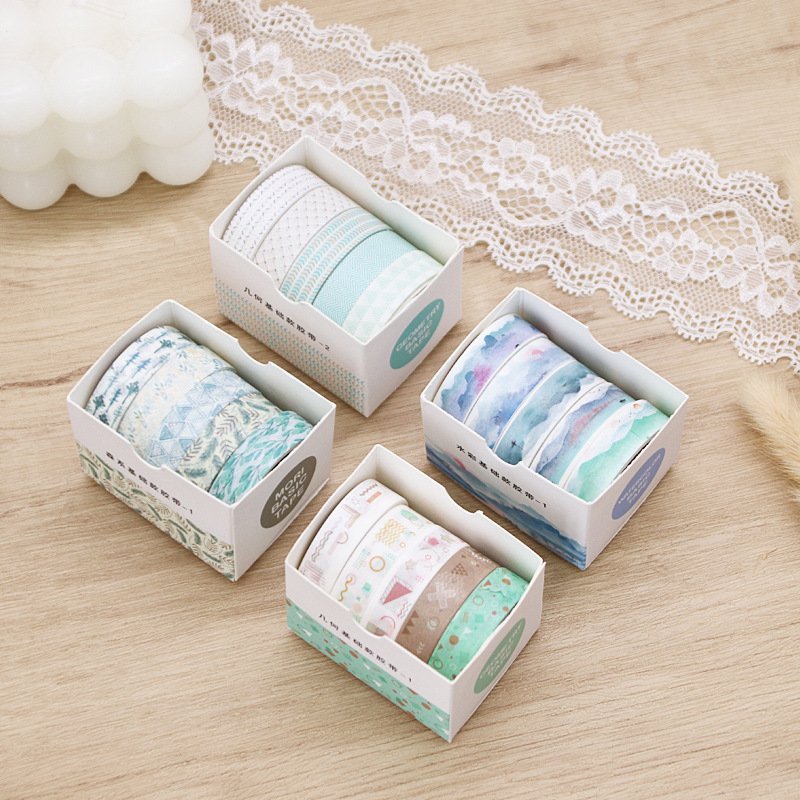 Coffret de 5 rubans washi adhésifs