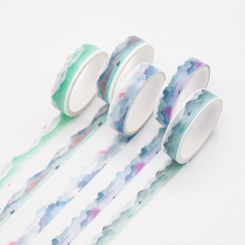 Coffret de 5 rubans washi adhésifs - Aquarelle