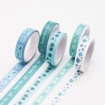 Coffret de 5 rubans washi adhésifs - Bleu rétro