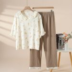 Ensemble-de-nuit-femme-en-coton-gaufre-picture-7
