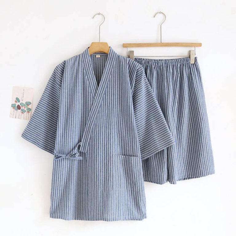 Ensemble-jinbei-japonais-homme-raye-picture-1