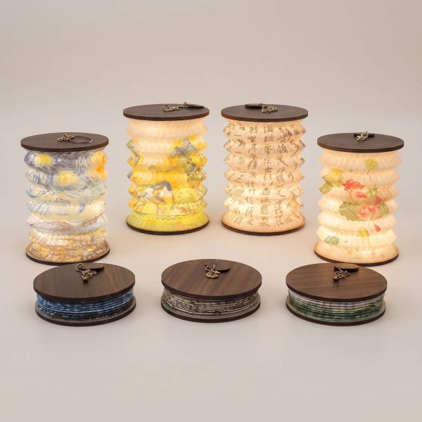 Lampe japonaise en papier pliable