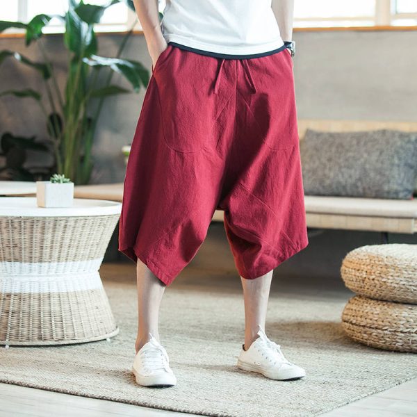 Pantalon ample décontracté à entrejambe bas