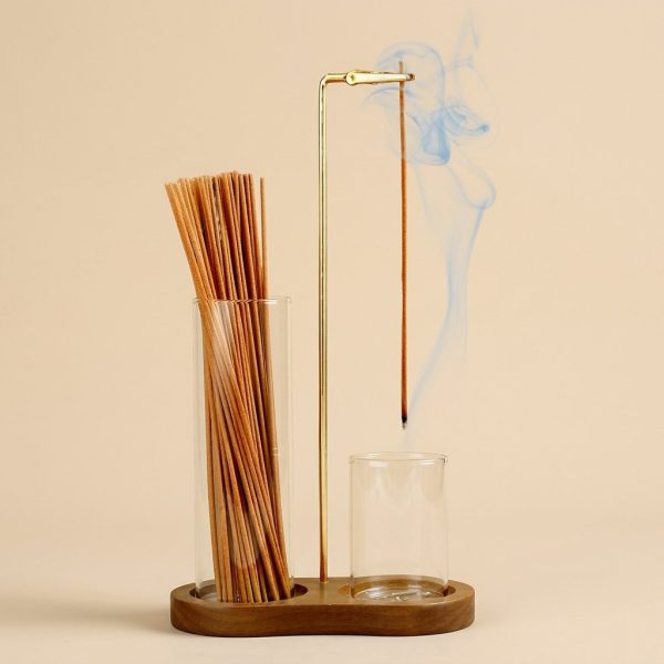 Porte-encens design moderne à cendrier en verre