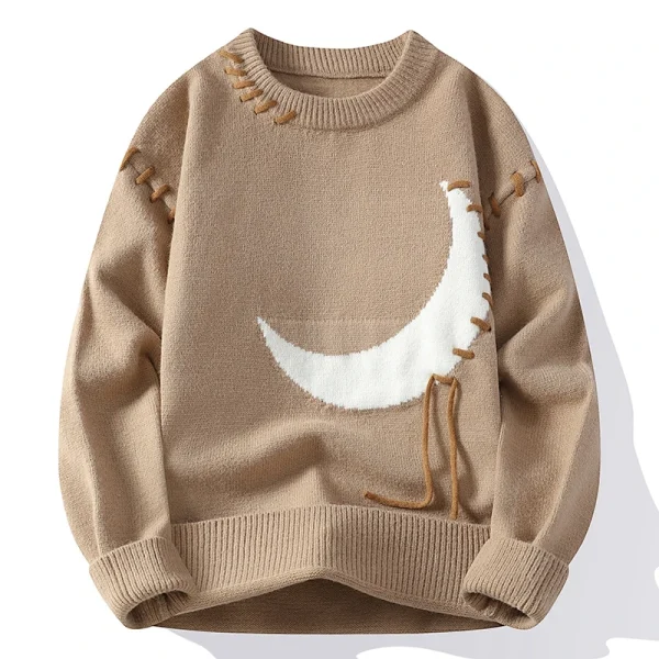 Pull avec lune en maille épaisse