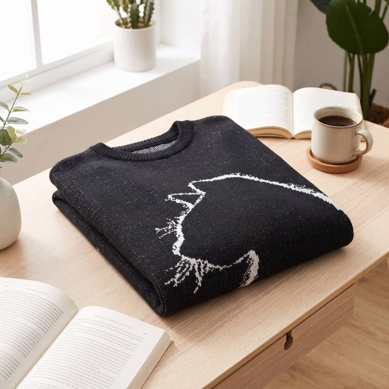 Pull chat femme et homme silhouette blanche