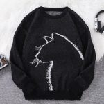 Pull-chat-femme-et-homme-silhouette-blanche-picture-1