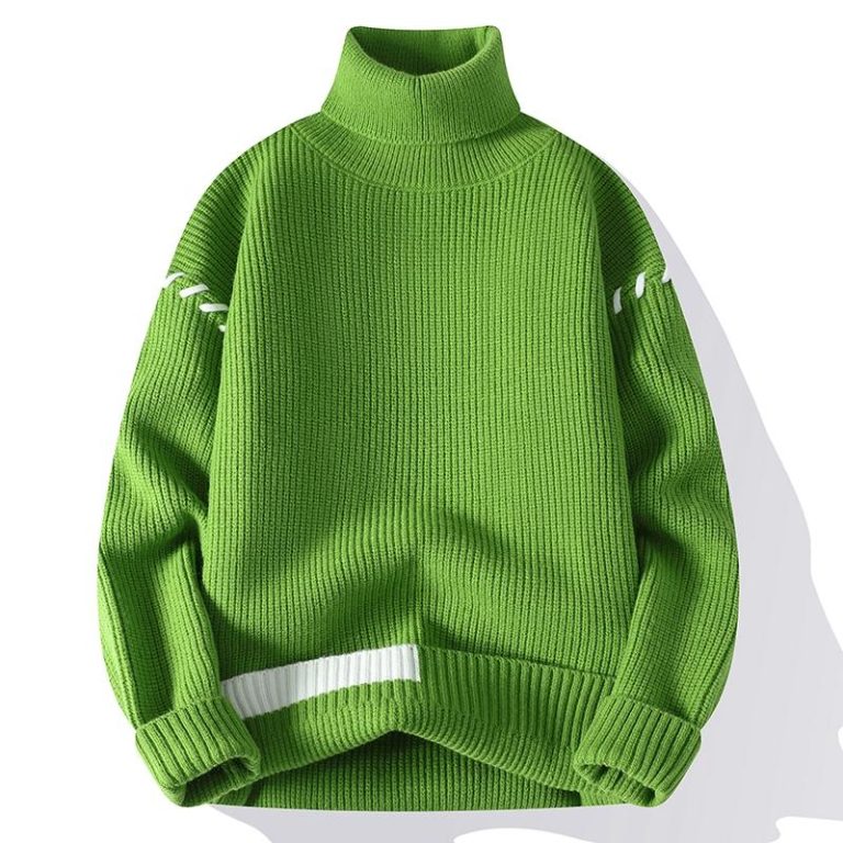 Pull-col-roule-homme-a-bandes-contrastees-picture-3