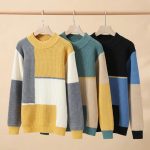 Pull color block femme et homme asymétrique