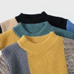 Pull color block femme et homme asymétrique