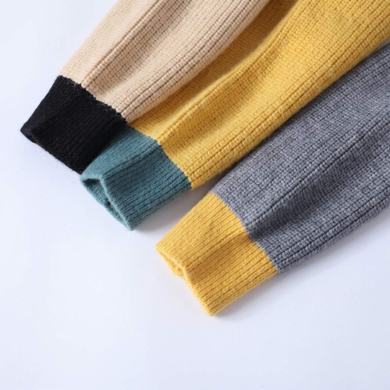 Pull color block femme et homme asymétrique