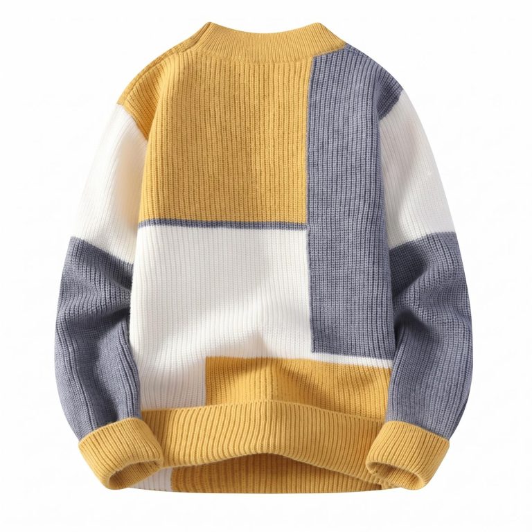 Pull color block femme et homme asymétrique