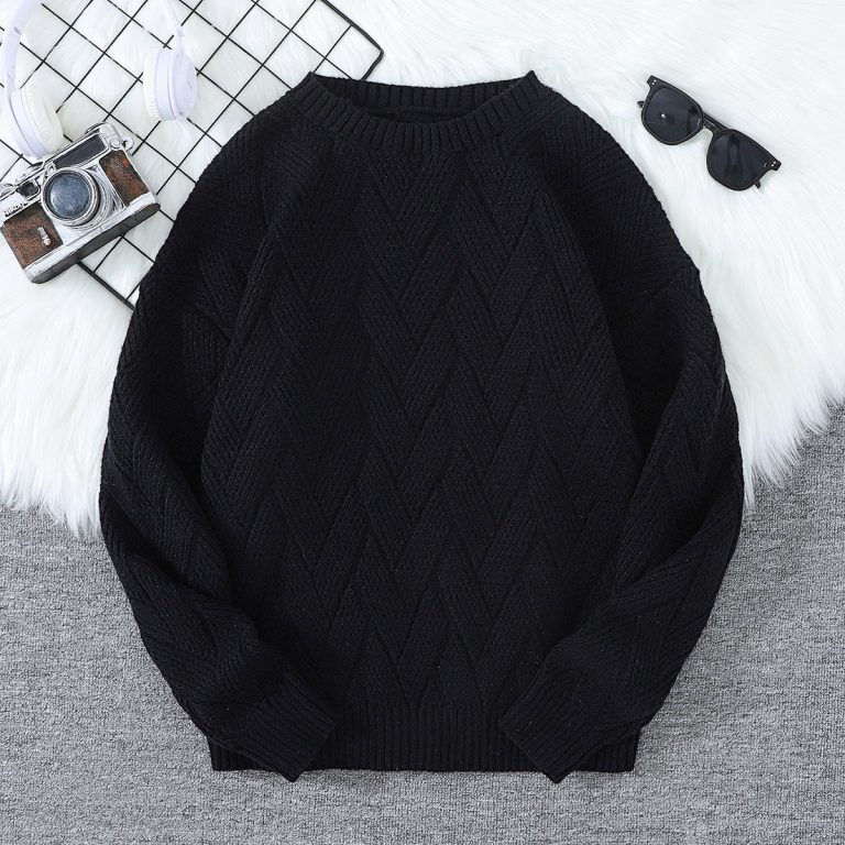 Pull-homme-en-maille-a-motif-chevron-picture-6