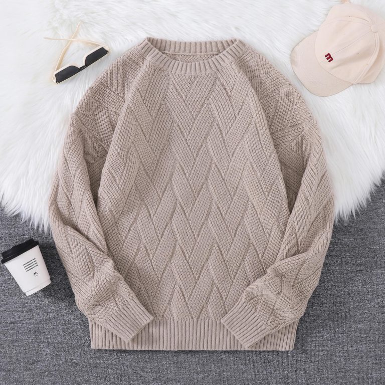 Pull-homme-en-maille-a-motif-chevron-picture-8