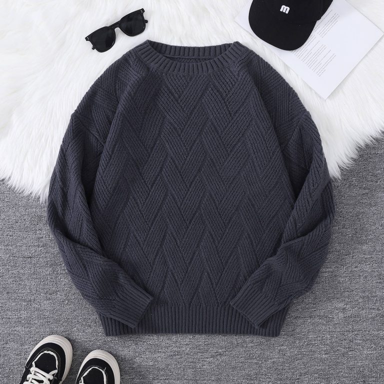 Pull-homme-en-maille-a-motif-chevron-picture-9