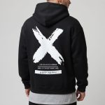 Sweat à capuche homme oversize grand X