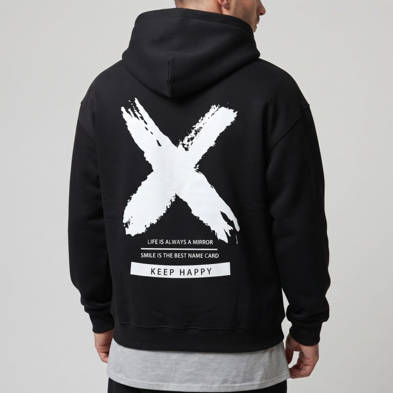 Sweat à capuche homme oversize grand X